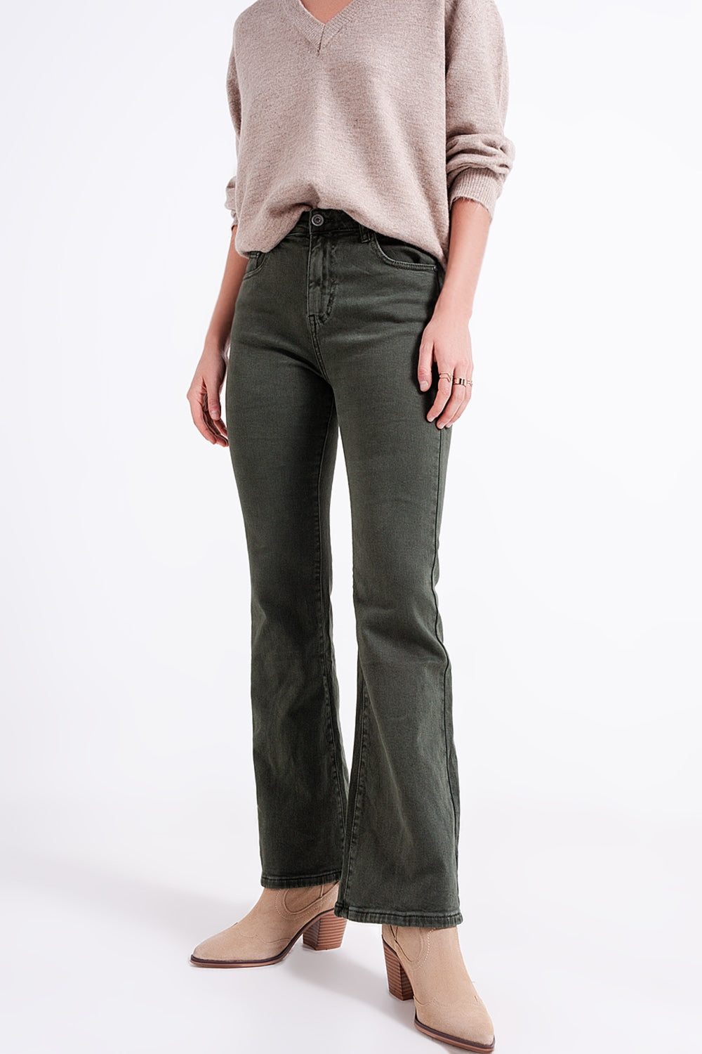 Flared jeans in olive - Jeans