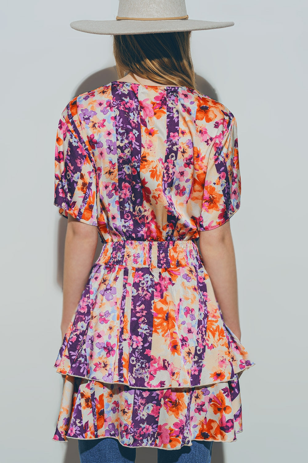 Floral Mini Dress in Multicolour Q2 Dresses BoutiqueLua