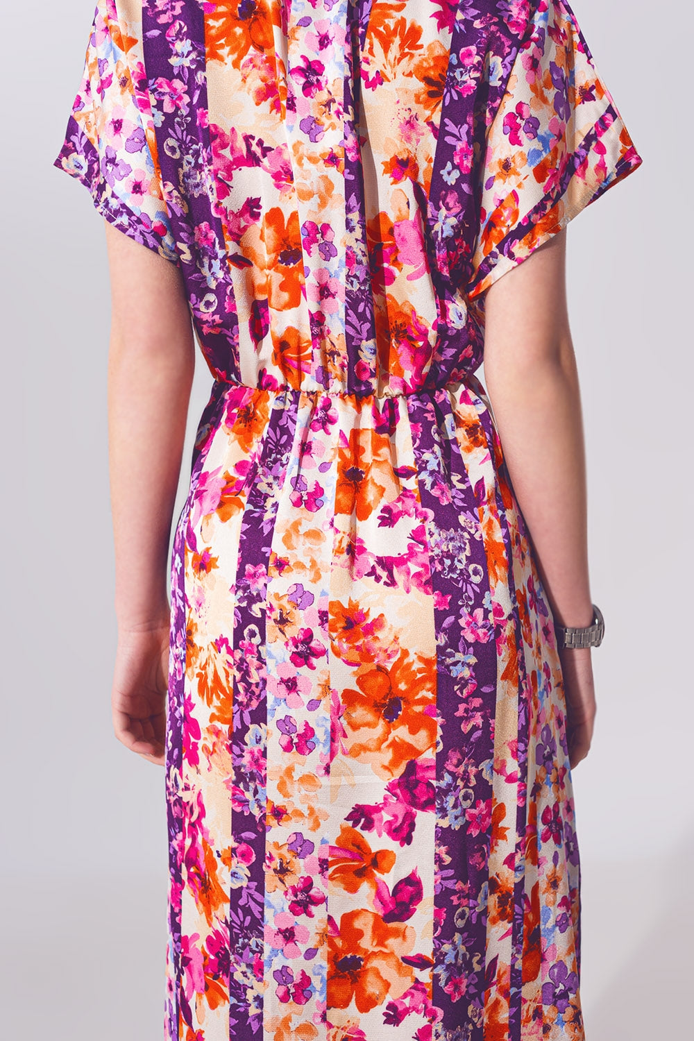 Flower Print Front Knot Maxi Dress in Multicolour Q2 Dresses BoutiqueLua