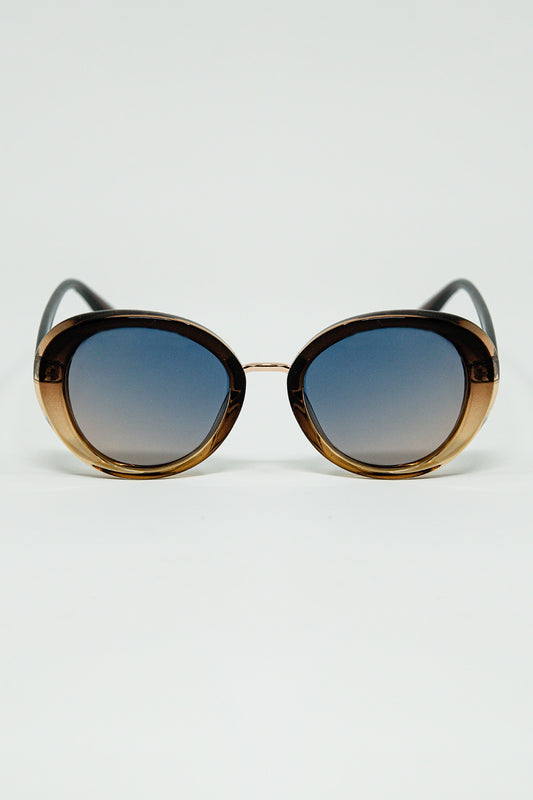 Golden Sunset Spot Oval Shaped Sunglasses - Sunglasses