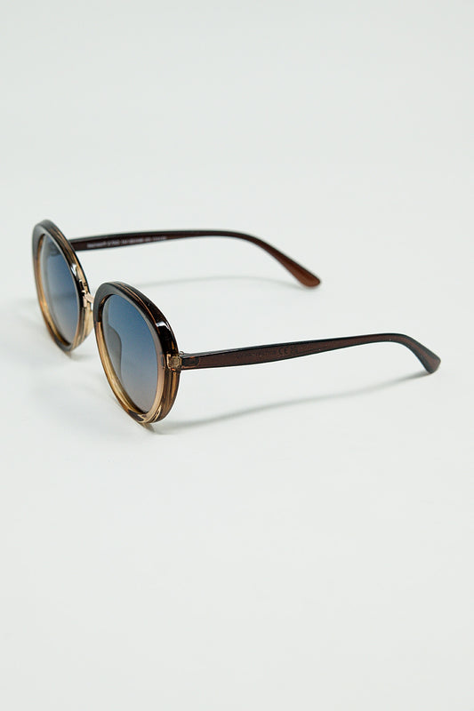 Golden Sunset Spot Oval Shaped Sunglasses - Sunglasses