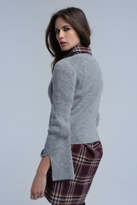 Gray shiny sweater - Jumpers