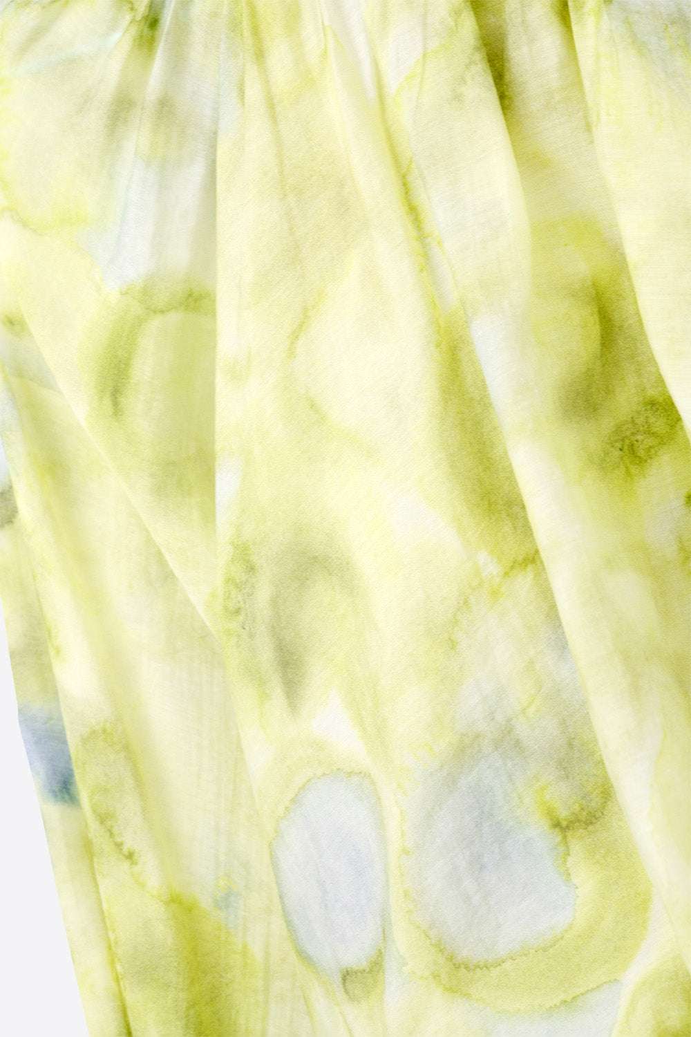 green printed chiffon blouse with balloon sleeves - Blouses