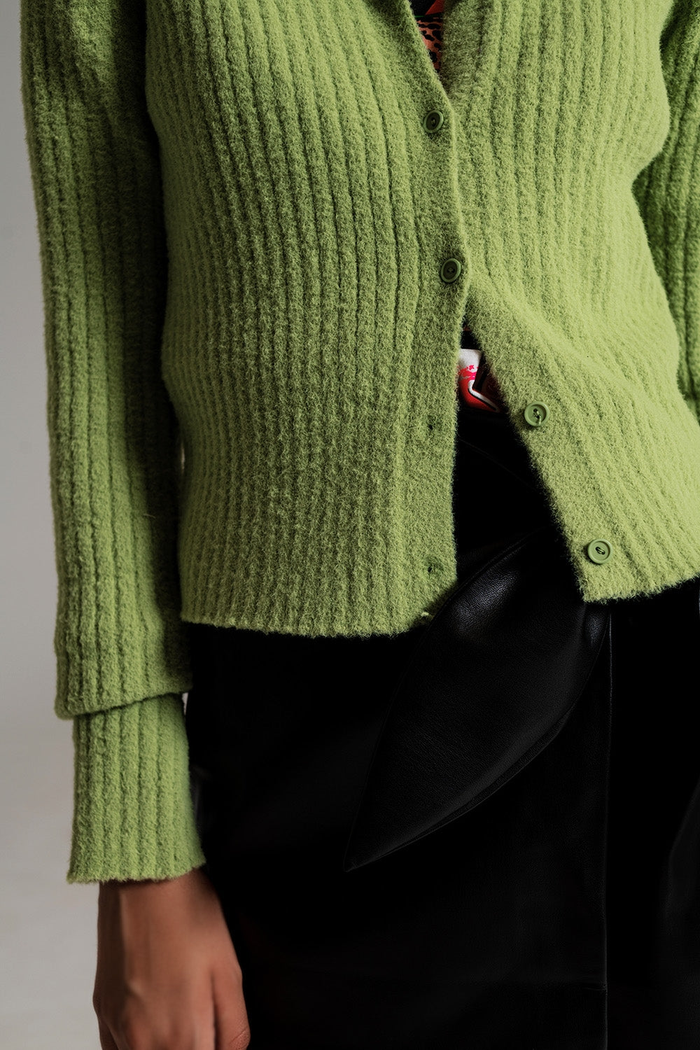 green super soft fluffy knit cardigan Q2 Sweaters BoutiqueLua