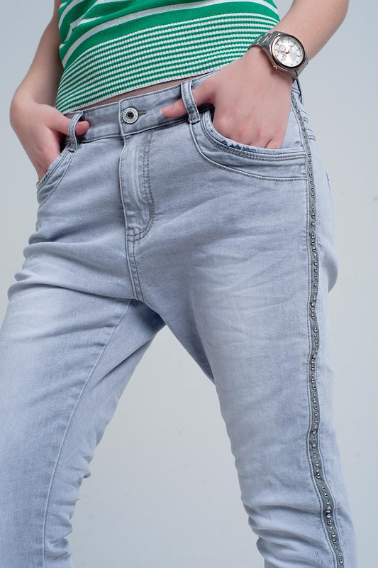 grey jeans with detail metalic - Jeans