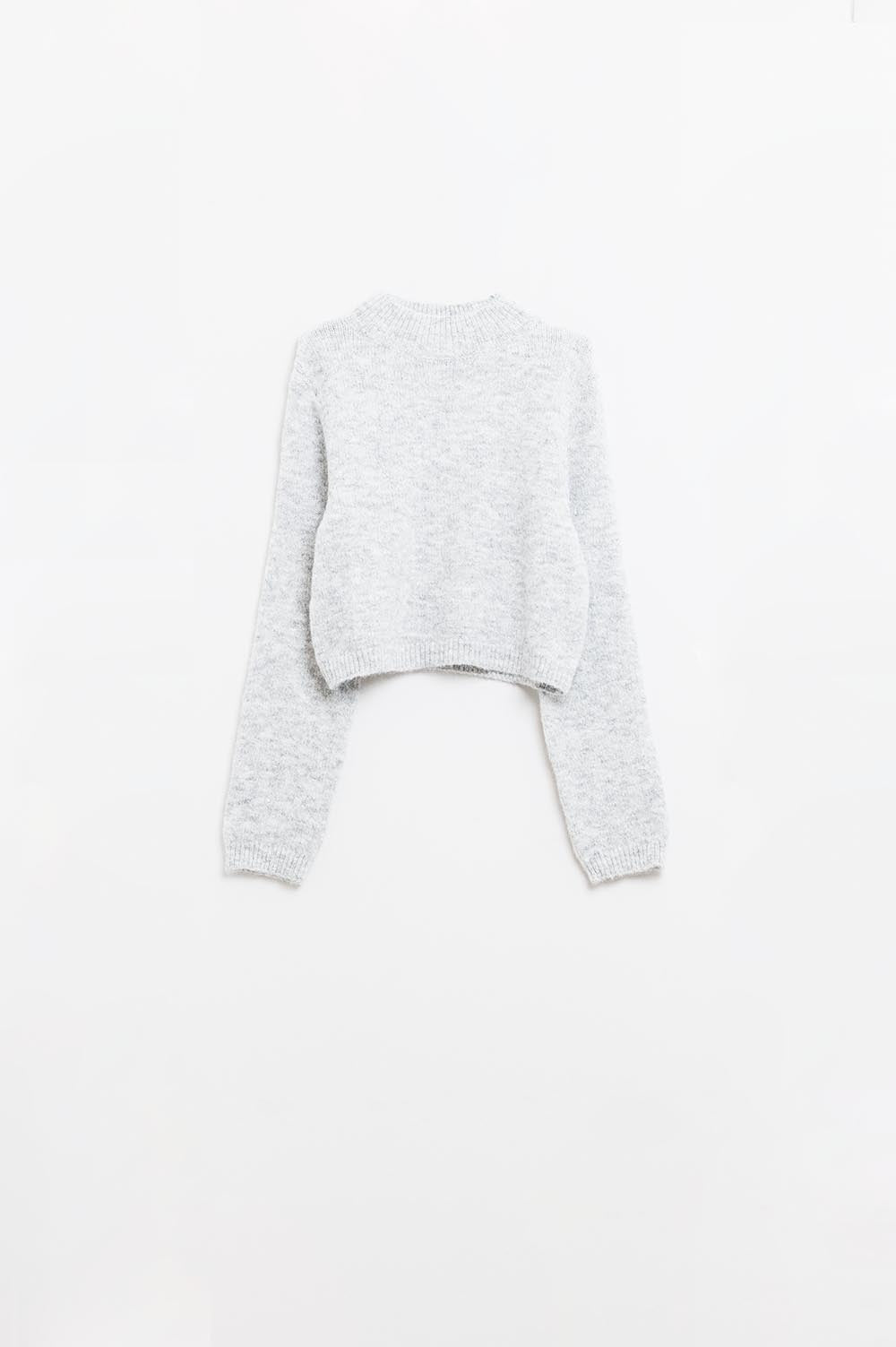 Grey jersey with long sleeves and open back detail - Jumpers