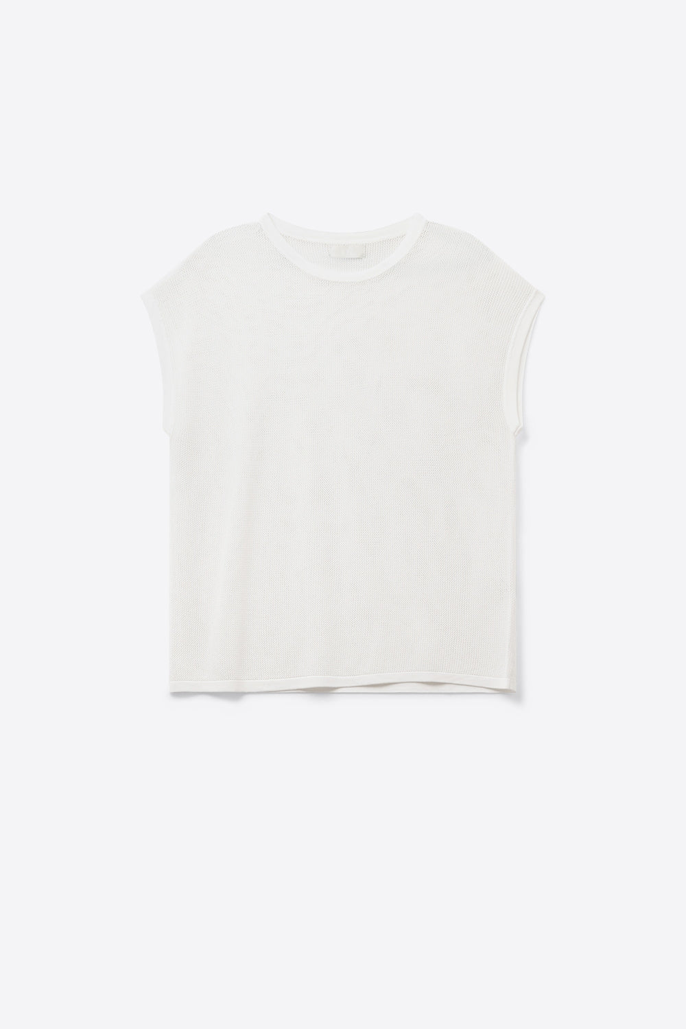 grid knit sweater in white color - Jumpers