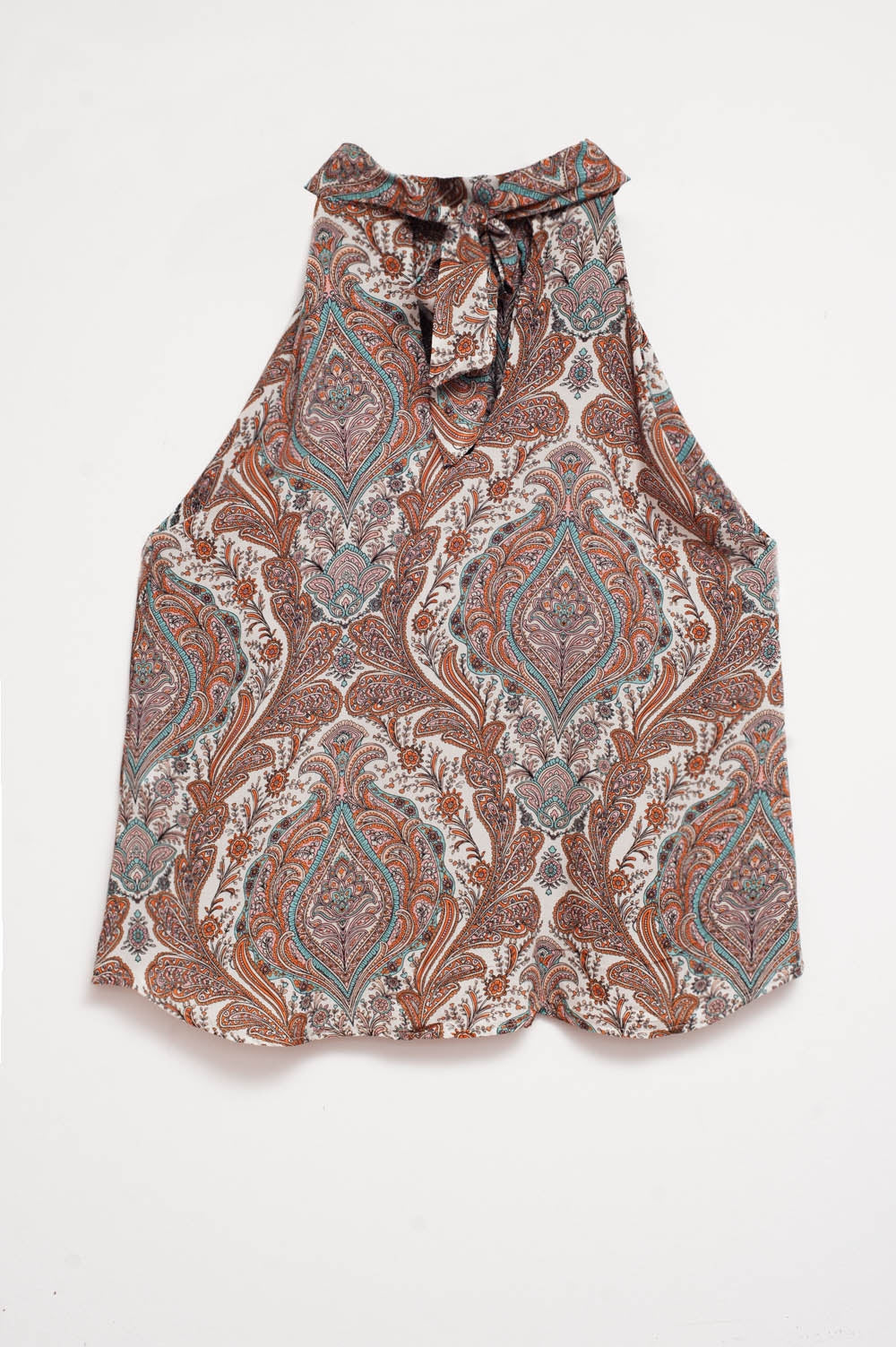 Halter top in beige paisley print - Tops