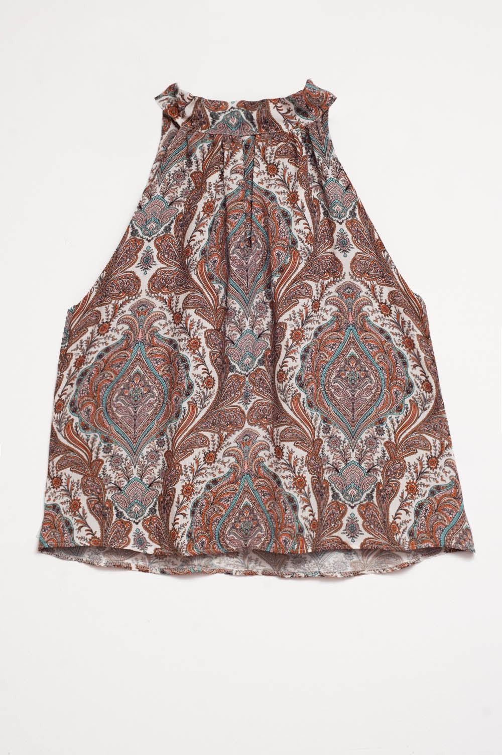 Halter top in beige paisley print - Tops