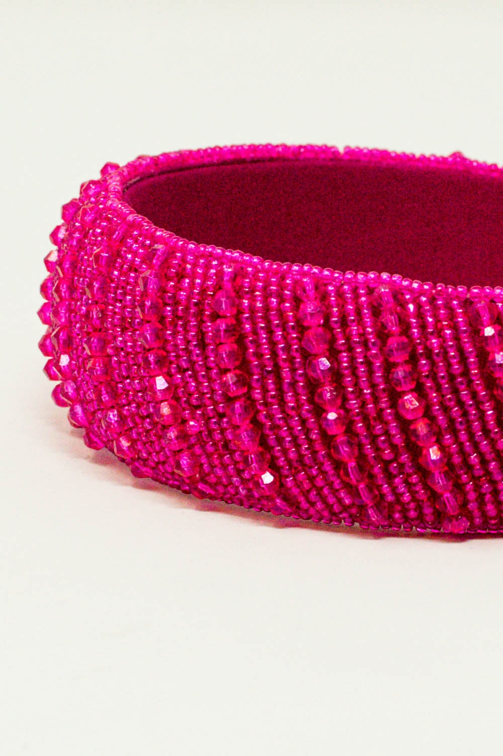 Headband with Beads in Fuchsia - Headbands
