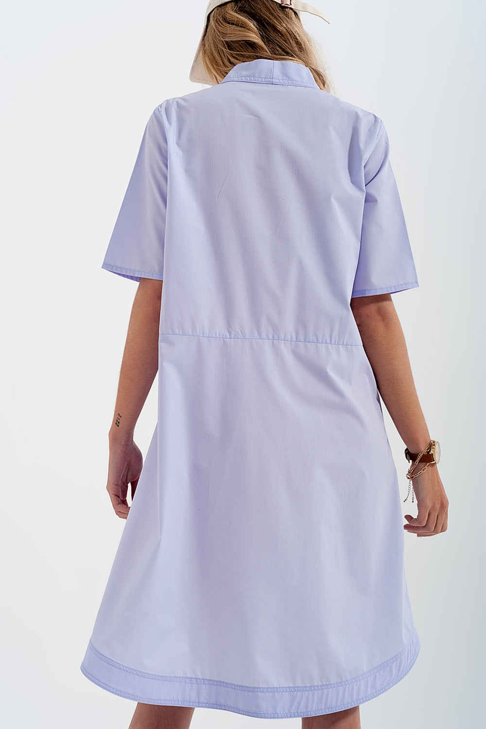 High-low dress with empire waistline in lilac Q2 Dresses BoutiqueLua