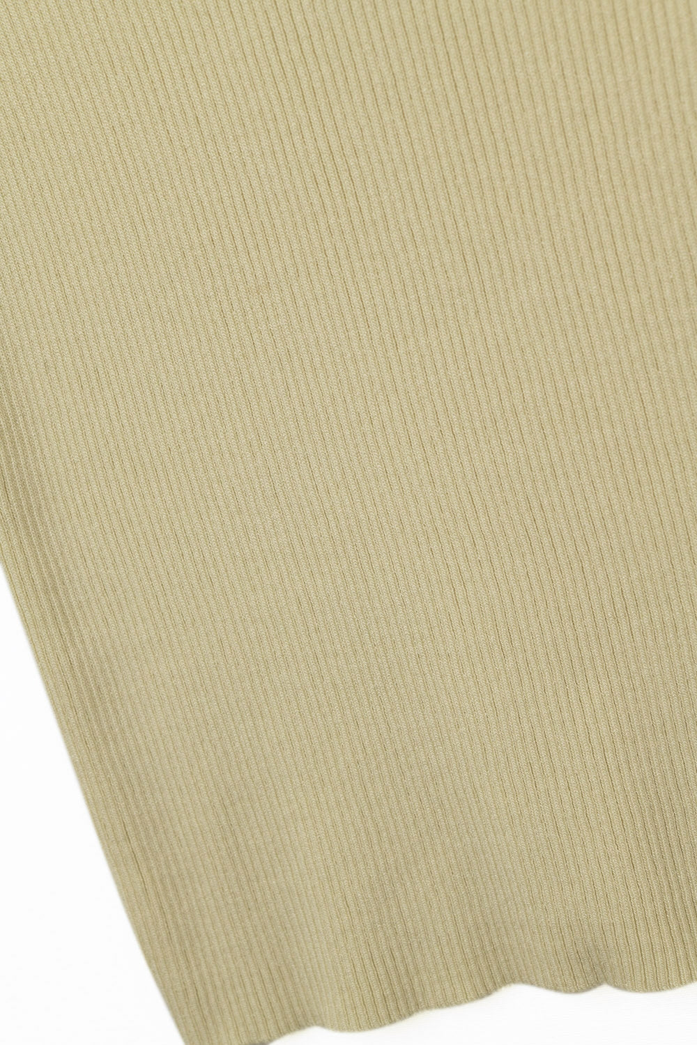 High Neck short Sleeves ribbed sweater in beige - Jumpers