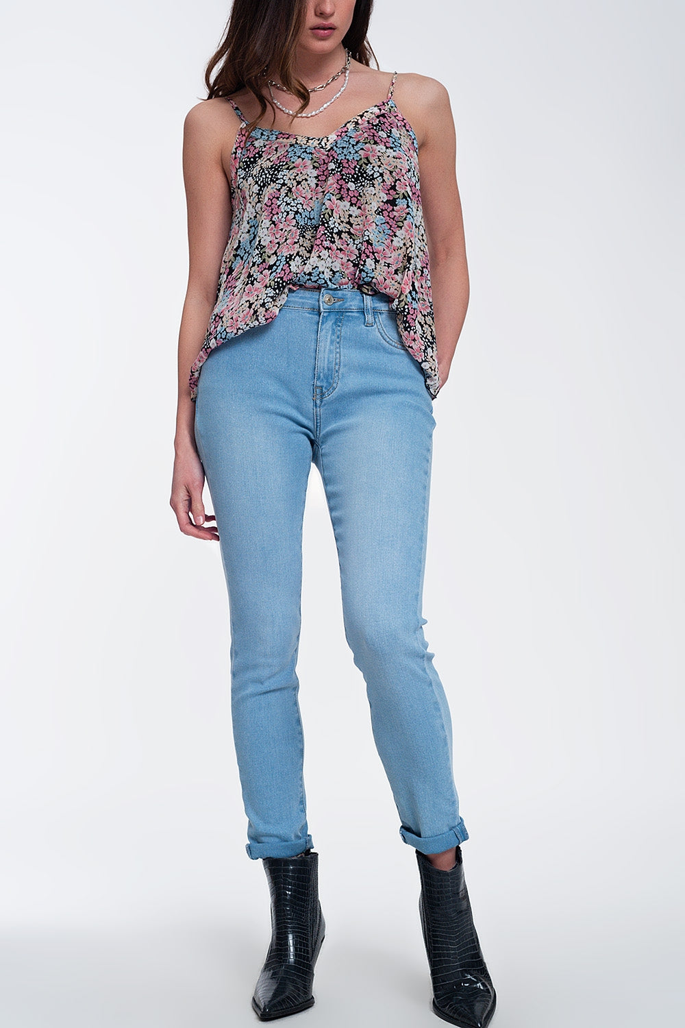 High-waisted jeans with glitter Q2 Jeans BoutiqueLua