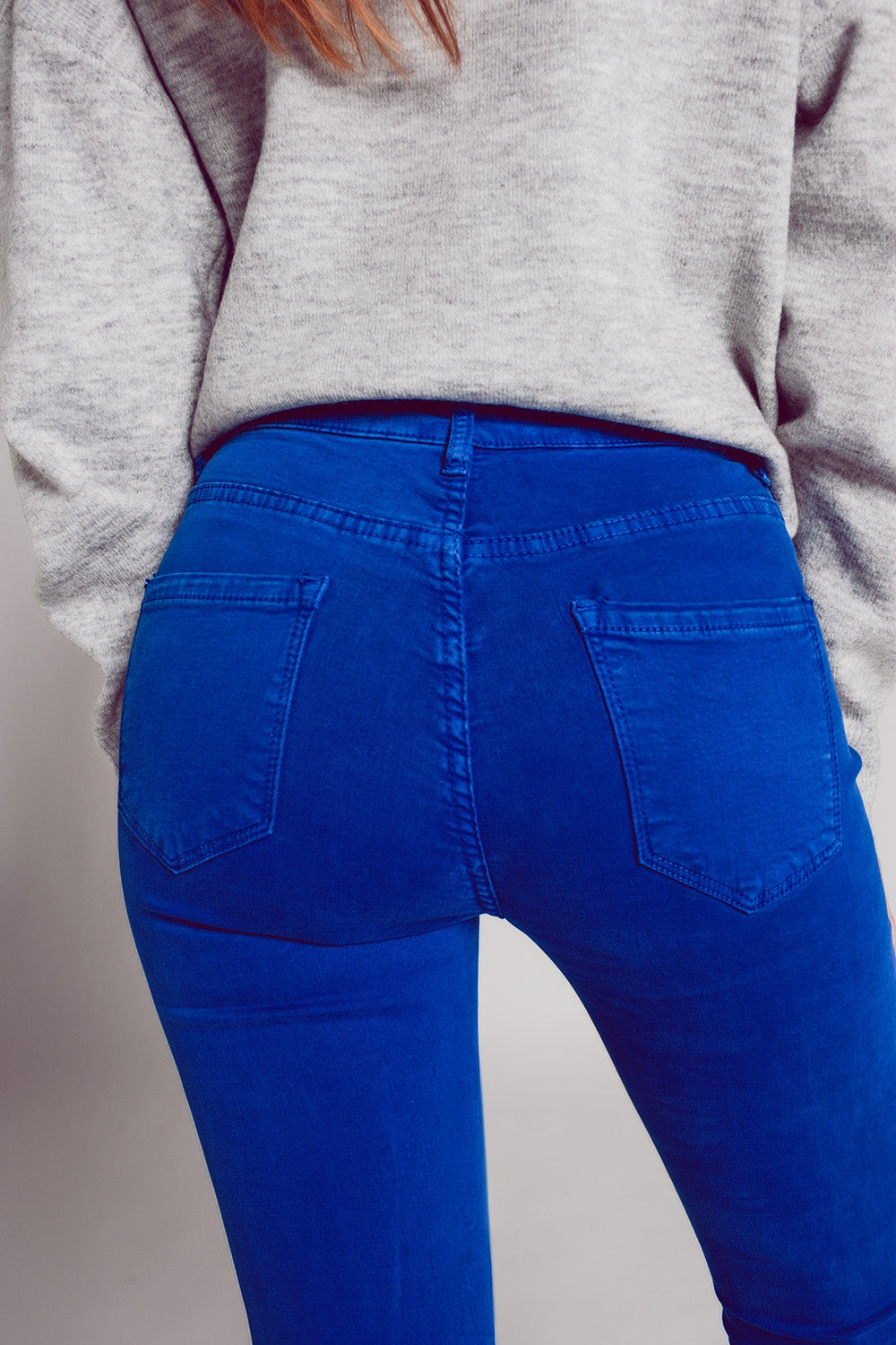 High waisted skinny jeans in electric blue Q2 Jeans BoutiqueLua