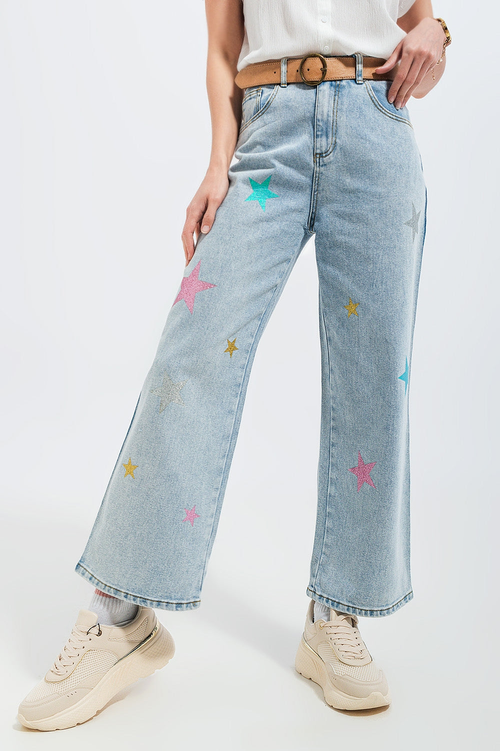 Jeans with star print Q2 Jeans BoutiqueLua