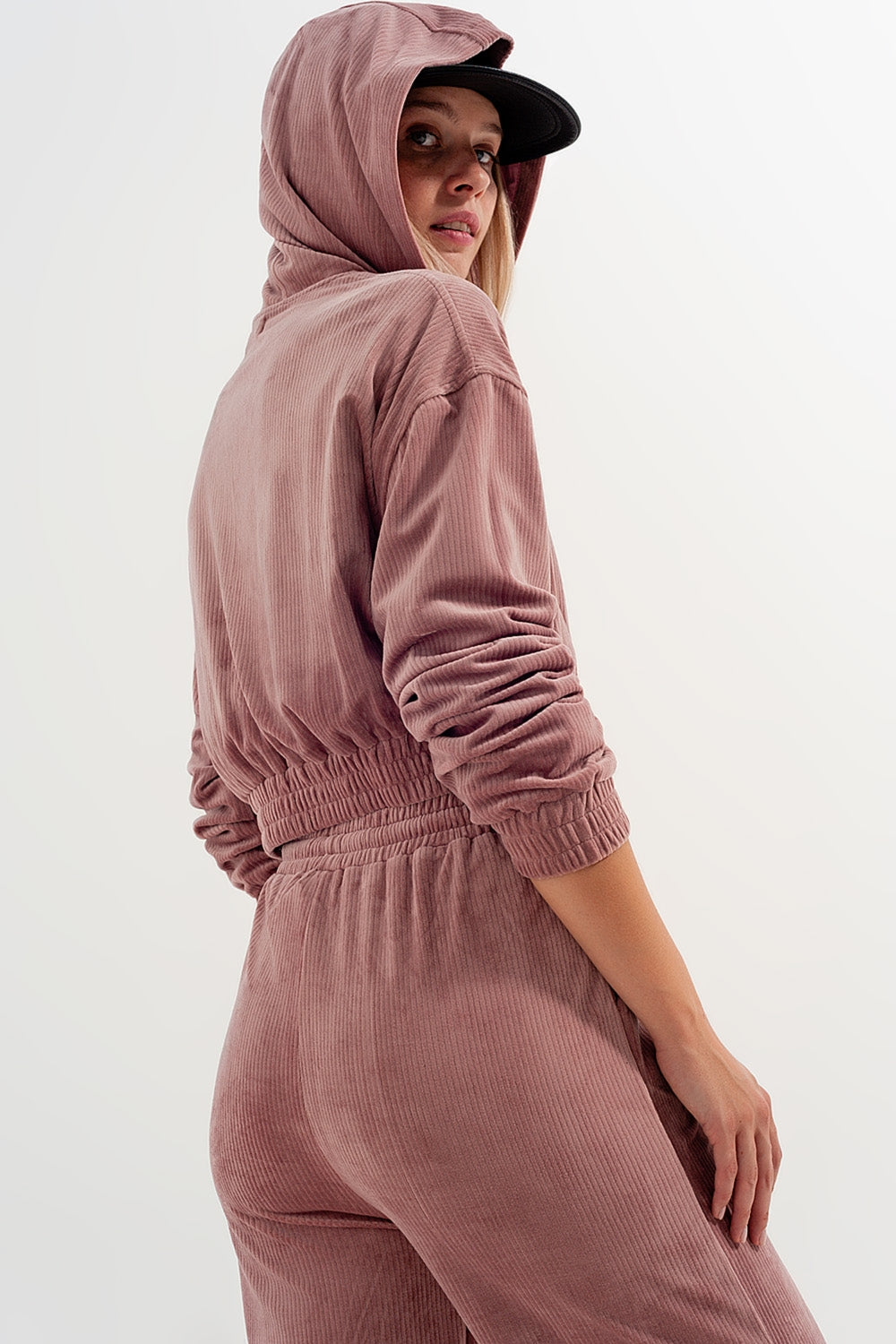 Jogger with drawstring waist in pink Q2 Pants BoutiqueLua