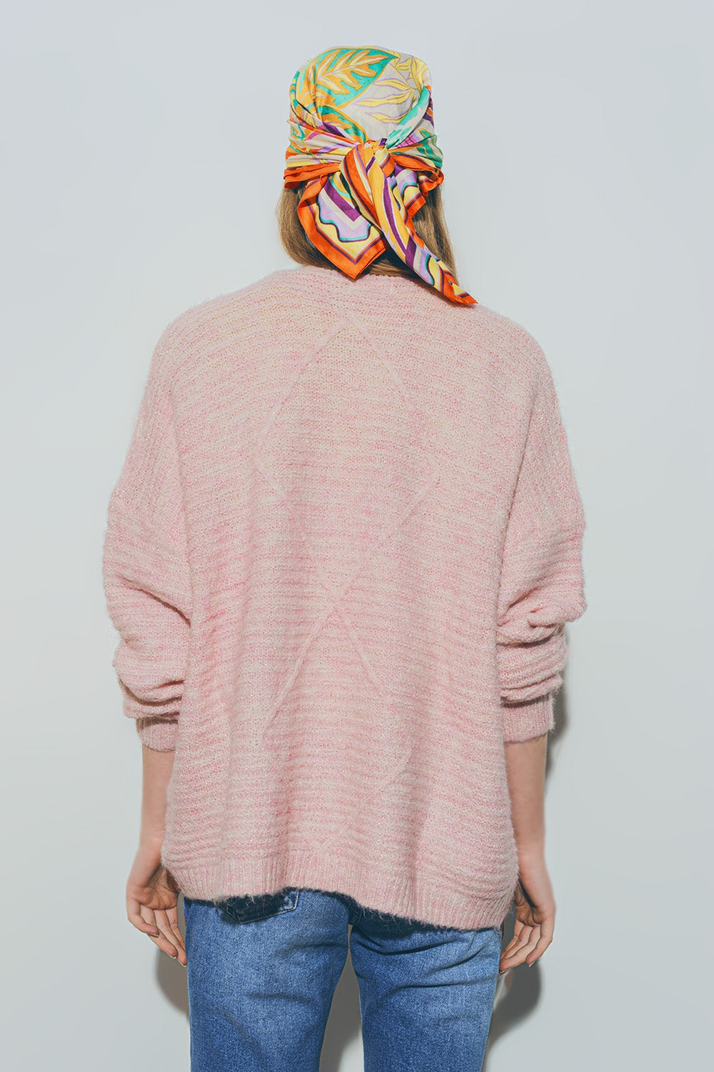 Knitted Cardigan in Pink Q2 Sweaters BoutiqueLua