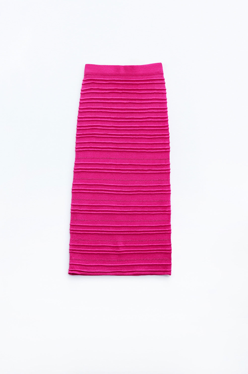 Knitted Midi Skirt in Fuschia - Skirts