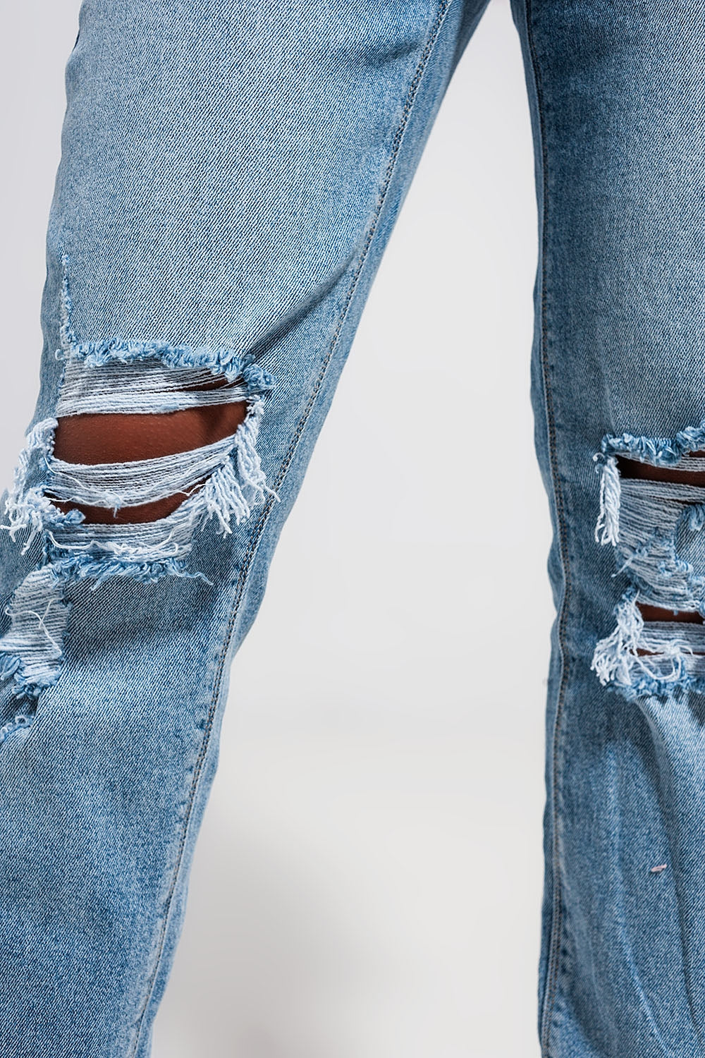 Light blue double rip jeans Q2 Jeans BoutiqueLua