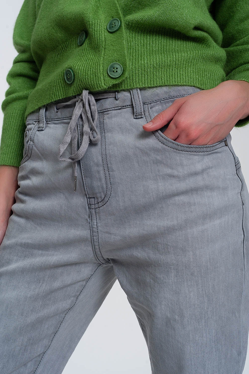 Lightweight jogger jeans in grey - Jeans