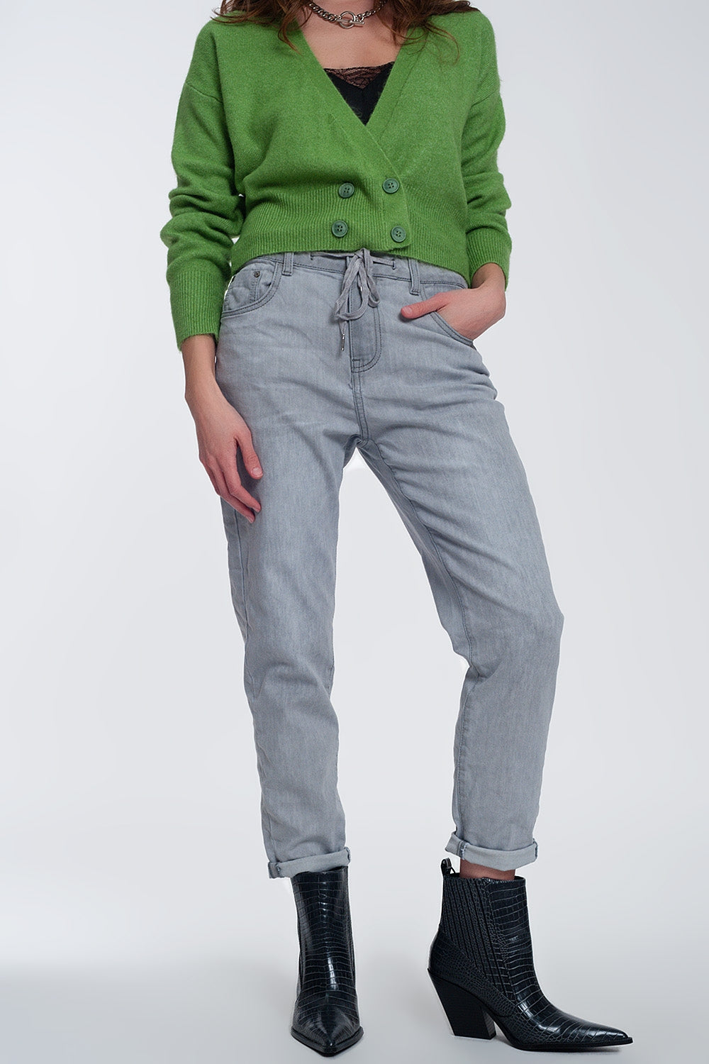 Lightweight jogger jeans in grey - Jeans