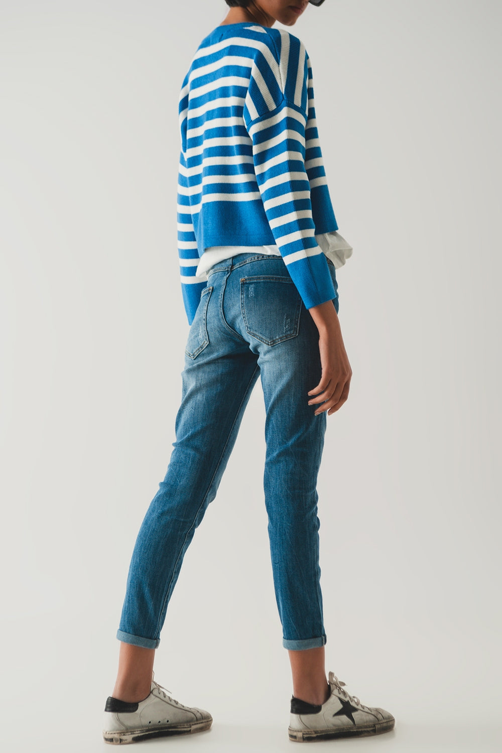 Lightweight stripe cardigan in blue - Cardigans