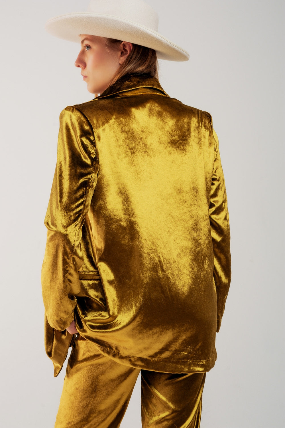 Lime green velvet oversized blazer - Blazers