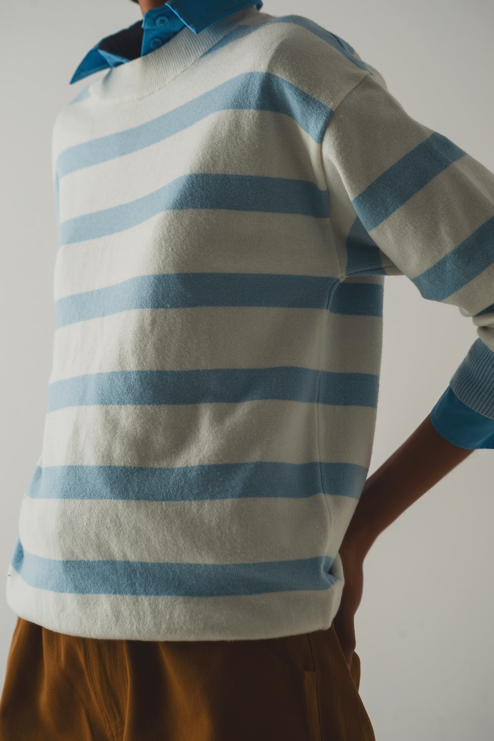 Long blue striped sweater Q2 Sweaters BoutiqueLua
