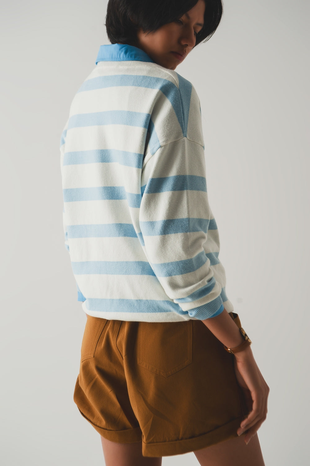 Long blue striped sweater Q2 Sweaters BoutiqueLua