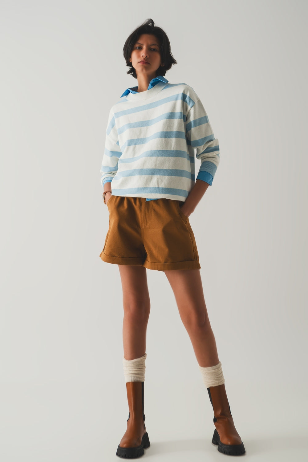 Long blue striped sweater Q2 Sweaters BoutiqueLua