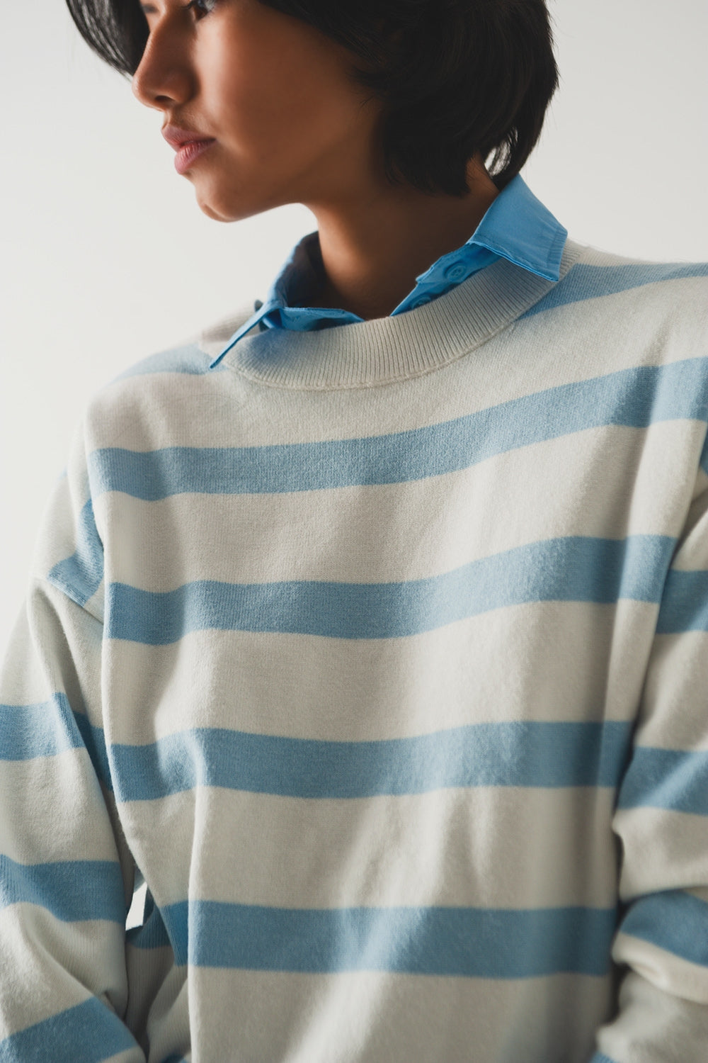 Long blue striped sweater Q2 Sweaters BoutiqueLua