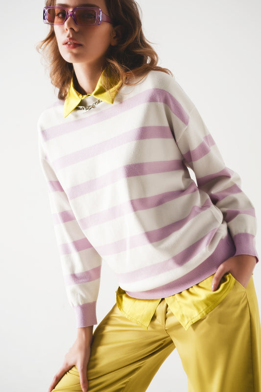 Long purple striped sweater - Jumpers