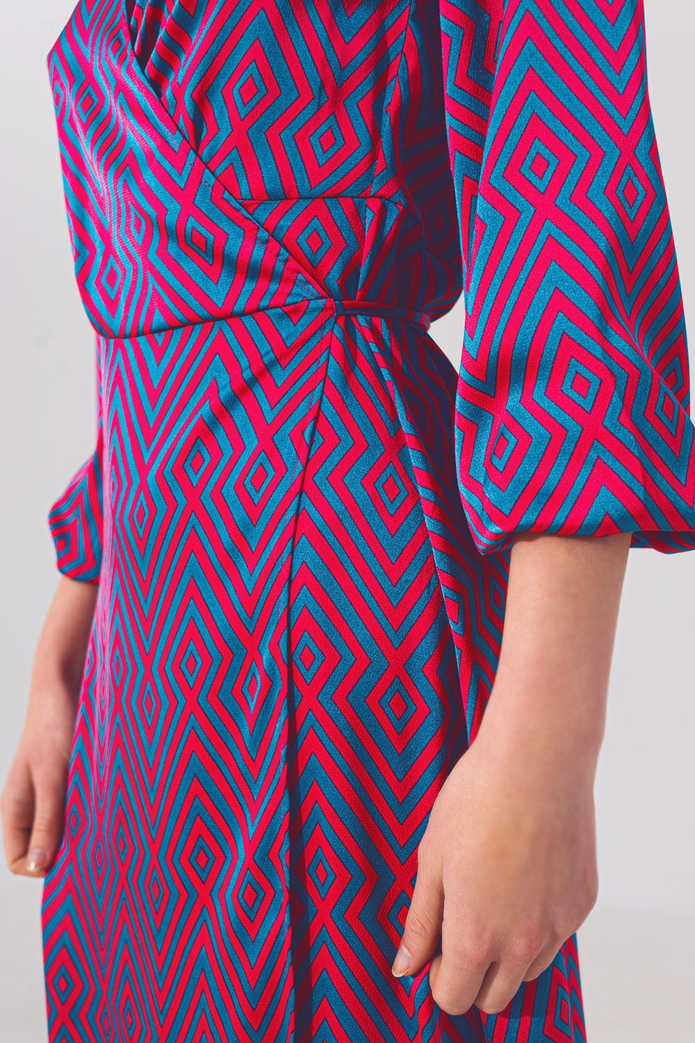 Long Sleeve Maxi Wrap Dress in Geo Print Q2 Dresses BoutiqueLua