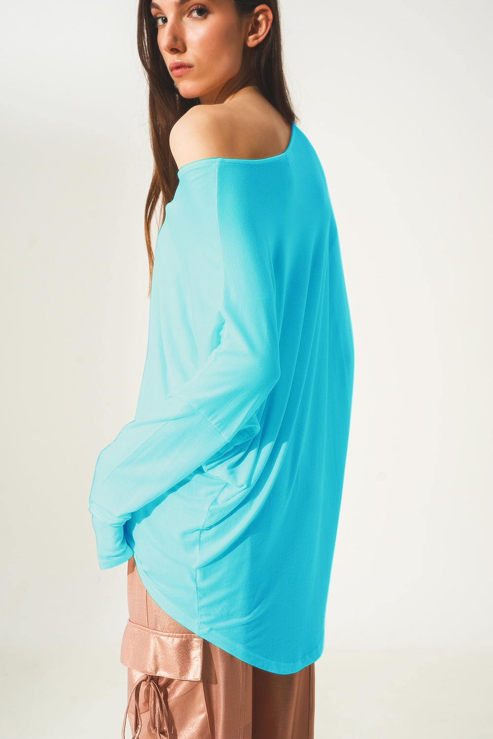 Long sleeve top in modal blue - Tops
