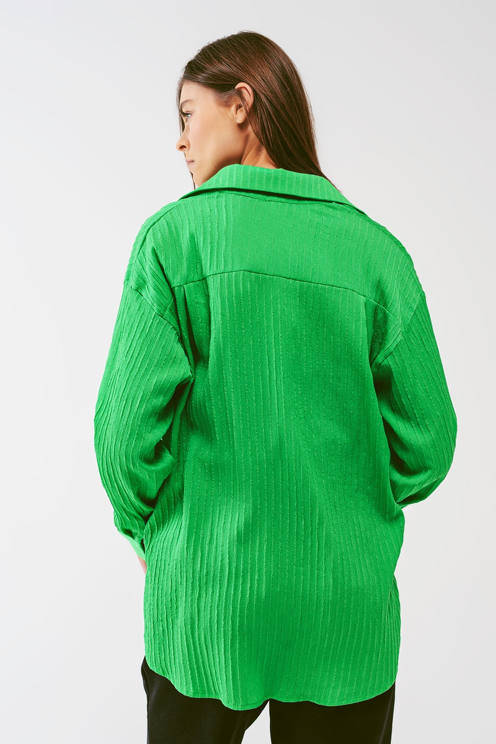 Loose Fit Striped Shirt in Green - Shirts