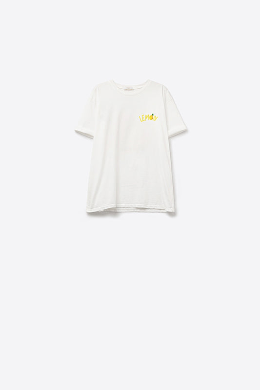 Made in Italy white t-shirt with Lemon graphic - T-Shirts