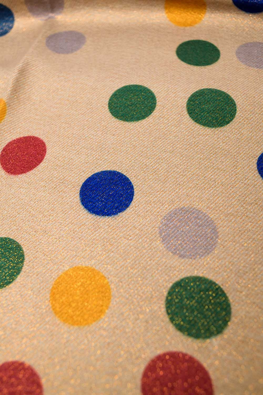 Multicolored Polka Dot soft Scarf in Beige - Necklaces