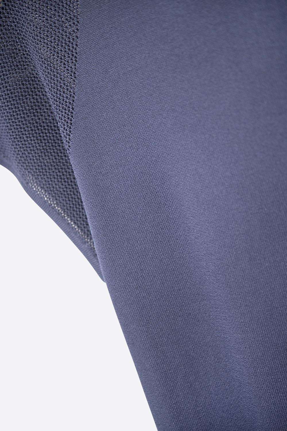 Navy Short Sleeve Sweater with knitted mesh on the shoulder - Sweaters