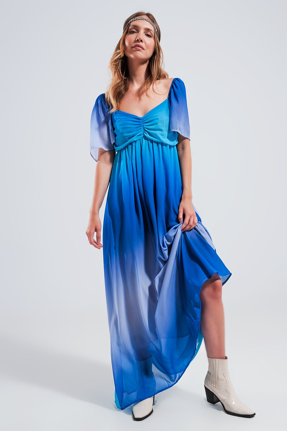 Ombre sweetheart maxi dress in blue Q2 Dresses BoutiqueLua