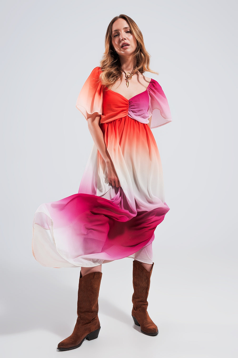 Ombre sweetheart maxi dress in fuchsia Q2 Dresses BoutiqueLua