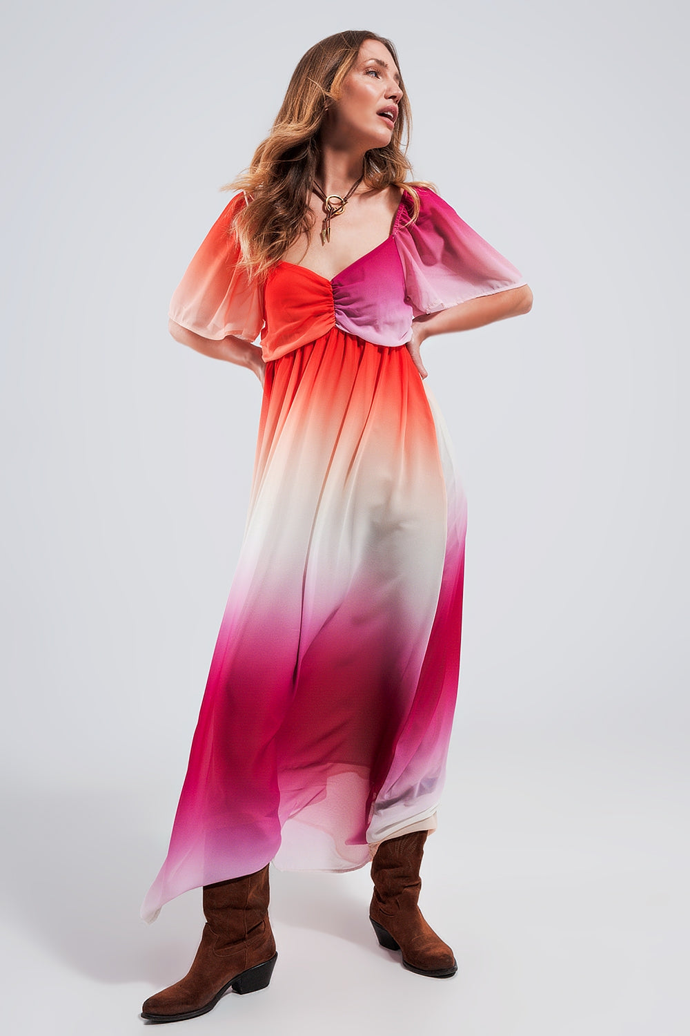 Ombre sweetheart maxi dress in fuchsia Q2 Dresses BoutiqueLua
