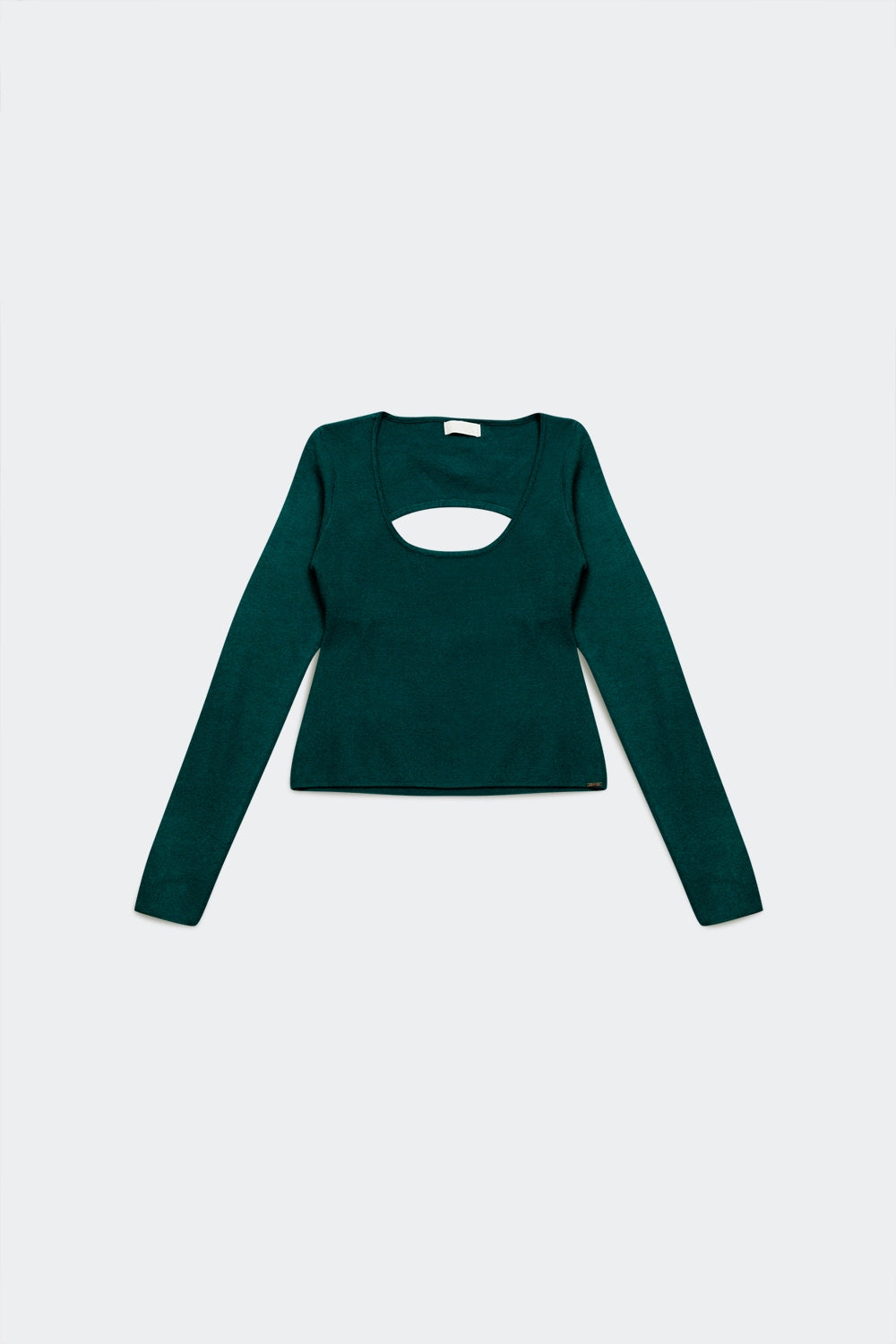 Open back jumper in green Q2 Sweaters BoutiqueLua