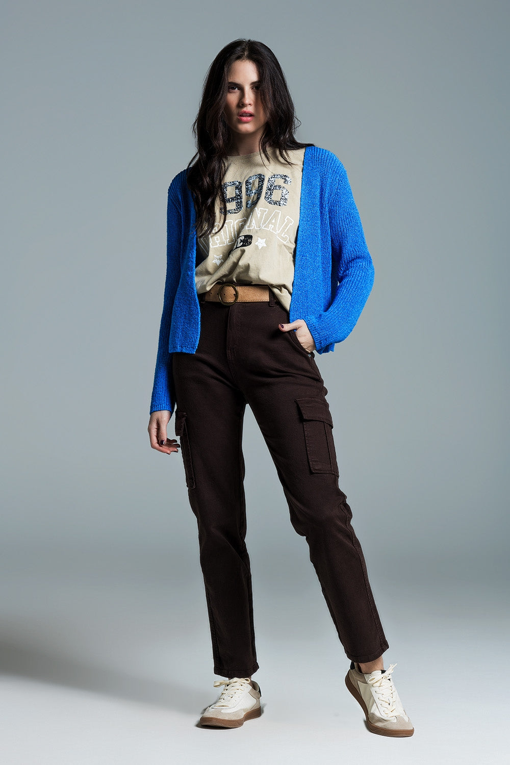 Open Blue Cardigan in Light Open Knit - Cardigans