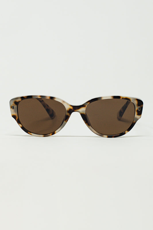 Oval Sunglasses In Havana Brown Gradient Color - Sunglasses