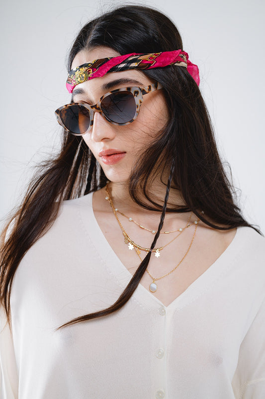 Oval Sunglasses In Havana Brown Gradient Color - Sunglasses