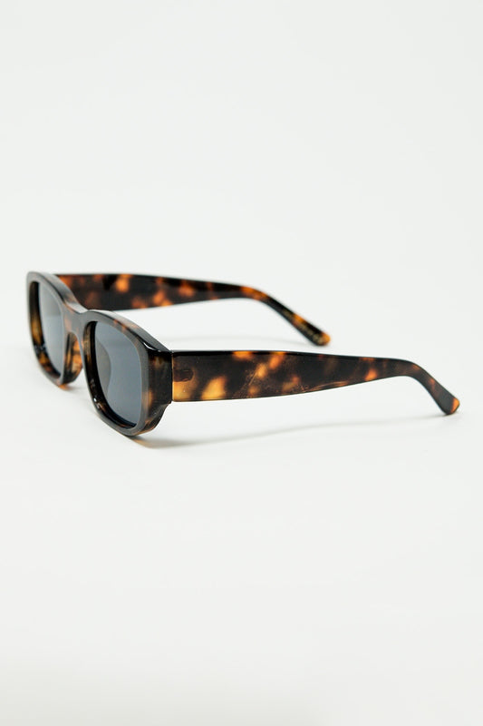 Oval Sunglasses with High Gloss Transparent Frames in brown - Sunglasses