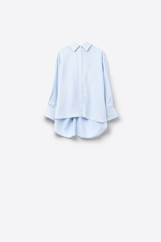 oversized baby blue shirt with bow in the back - Shirts