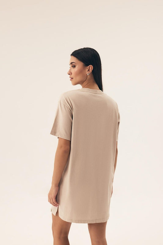 Oversized Nightshirt Dress with Coastal Print - Nighties