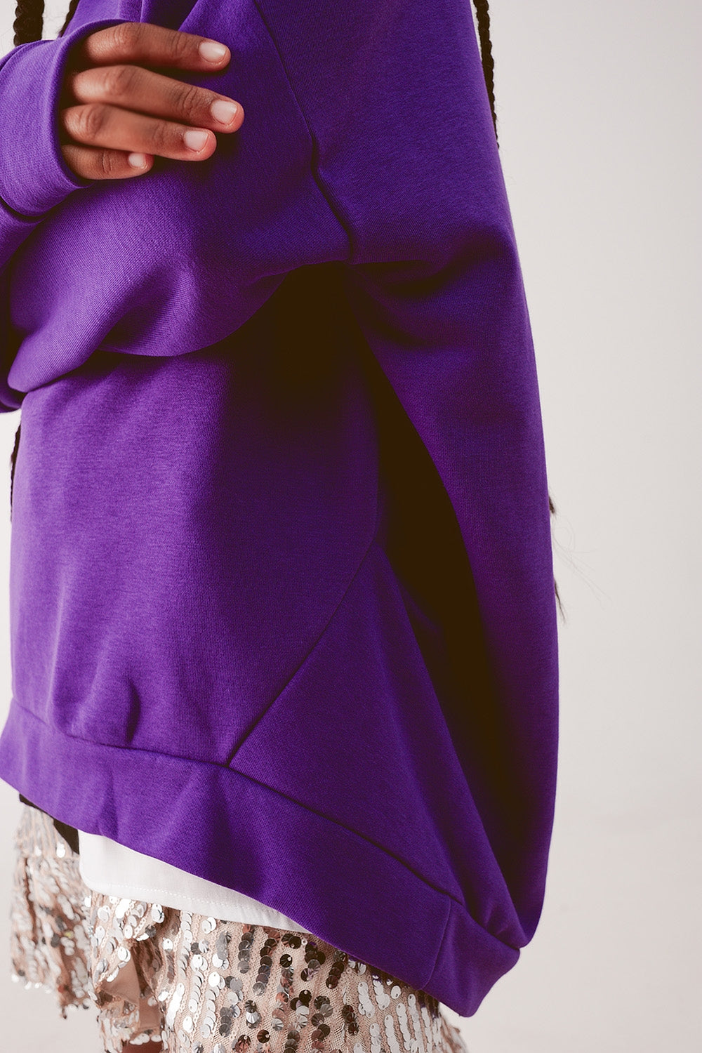 Oversized sweatshirt in purple Q2 Sweaters BoutiqueLua