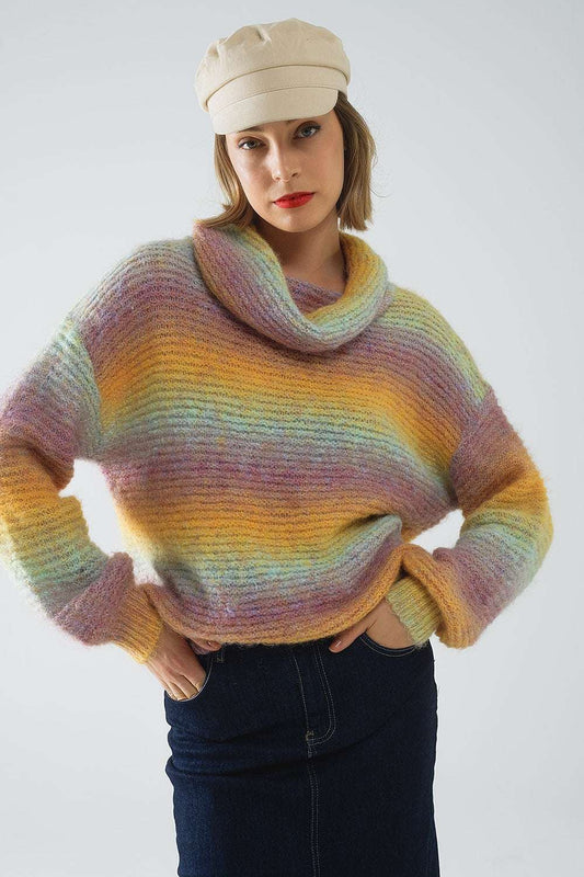Oversized Turtleneck Comfy Sweater in multicolor - Jumpers